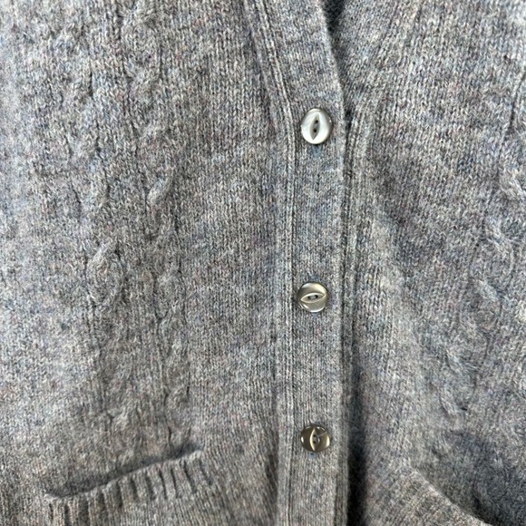 Pitlochry Vintage Womens Shetland Wool Vest Cable Knit Gray Blue Purple Sz L - Picture 2 of 5